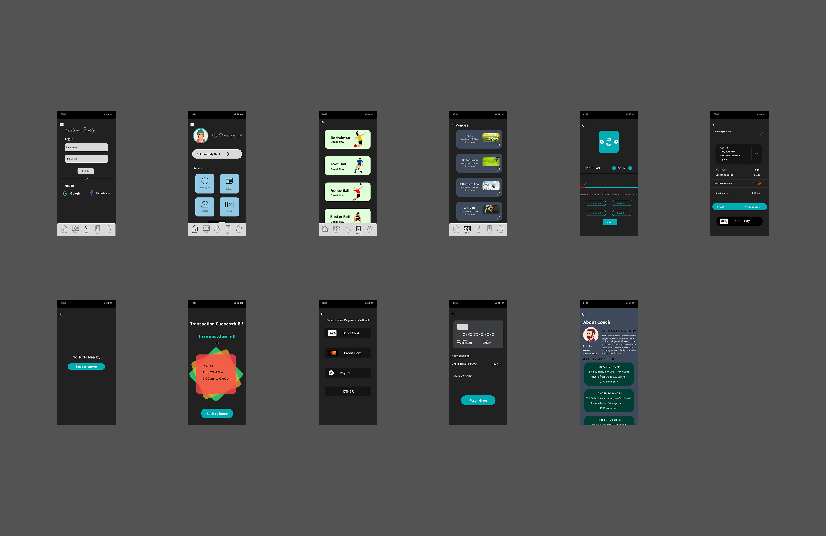 High Fidelity Wireframes