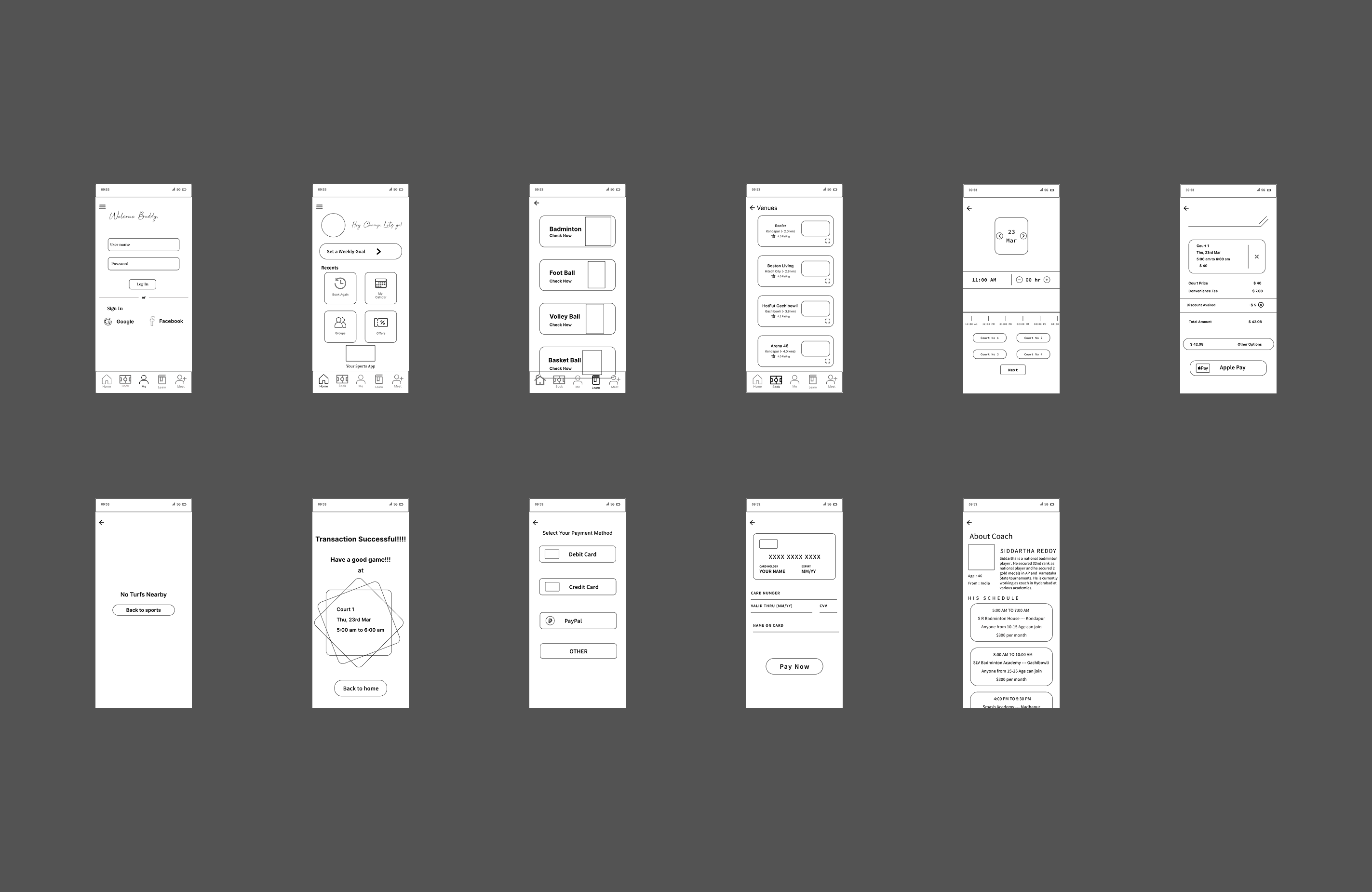 Low Fidelity Wireframes